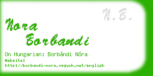 nora borbandi business card