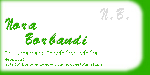 nora borbandi business card